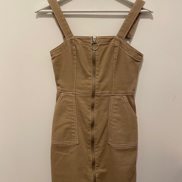 H&M Tan Denim Dress - Size 2 - Picture 3 of 5